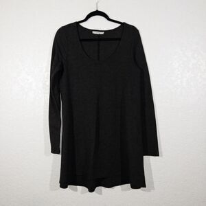 New Bryn Walker Charcoal‎ Gray Ponte Knit Scoop Neck Tunic Dress Medium